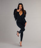 Shine On Rhinestone Zip-Up Jumpsuit