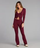 Chill Time Rib Knit Flare Pants