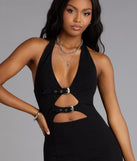 Double Dare Belted Cutout Flared-Leg Jumpsuit