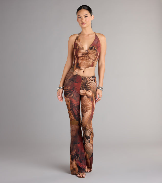 Abstract Print Cutout Jumpsuit
