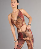 Abstract Print Cutout Jumpsuit