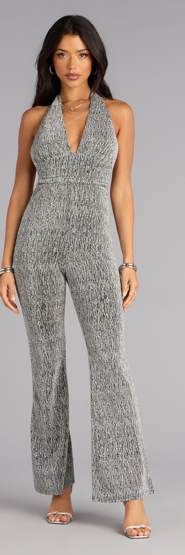 Afterglow Sparkle Halter Jumpsuit
