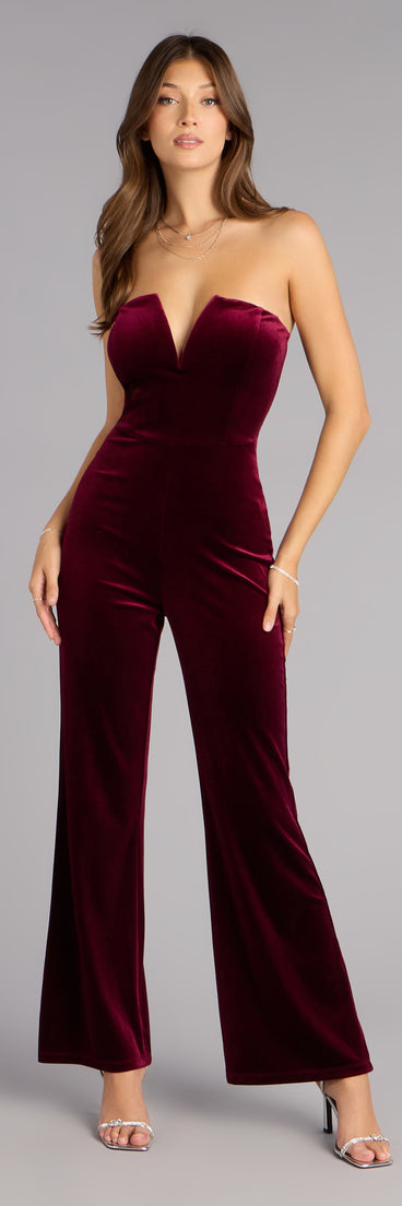 Enchanted Hour Velvet Plunge Jumpsuit
