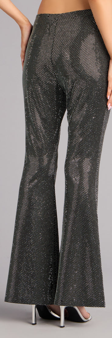 Midnight Spark Rhinestone Flare Pants