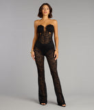 Laced in Luxe Strapless Lace Jumpsuit