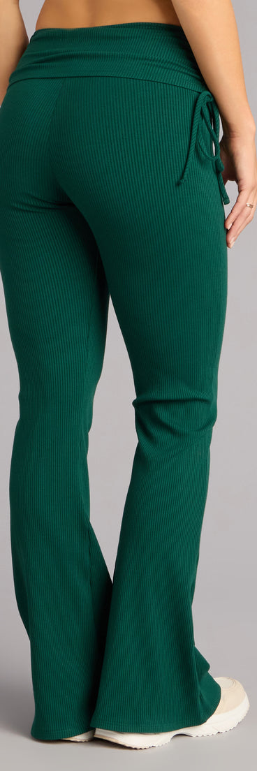 Lounge Goals Rib Knit Flare Pants