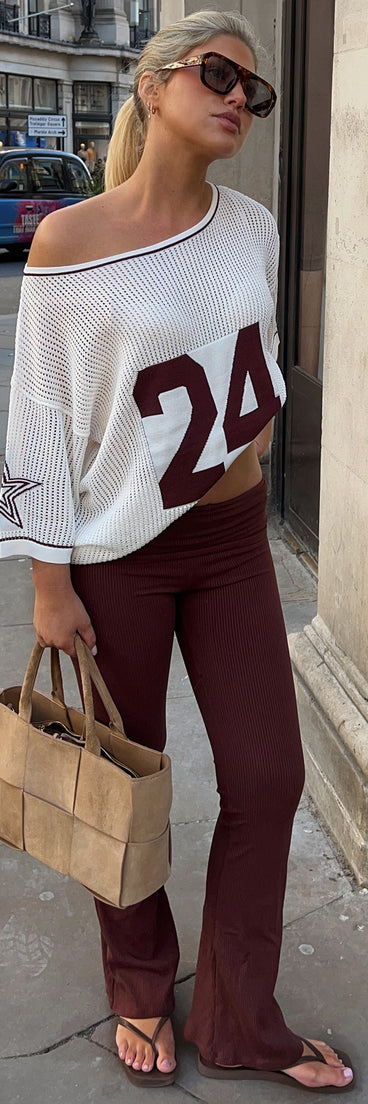 Chill Time Rib Knit Flare Pants