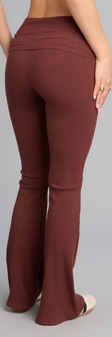 Chill Time Rib Knit Flare Pants