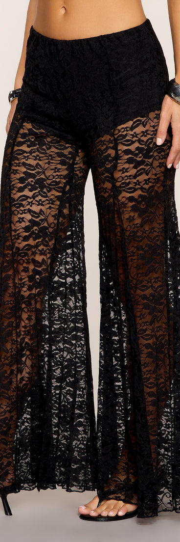 A Little Daring Lace Flare Pants