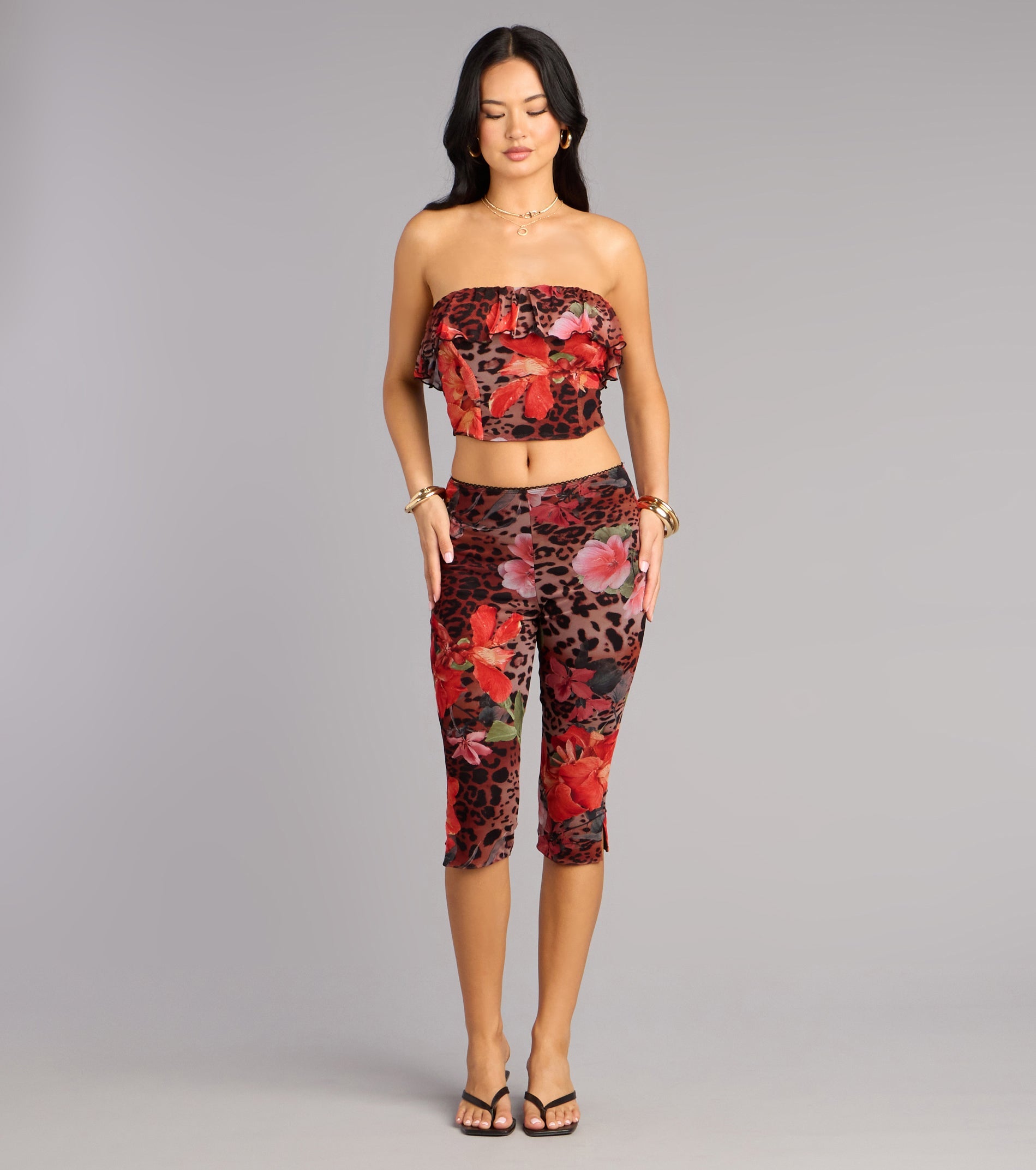 Ｆioriさま Wild Bloom Leopard And Floral Print Carpi Pants | Windsor