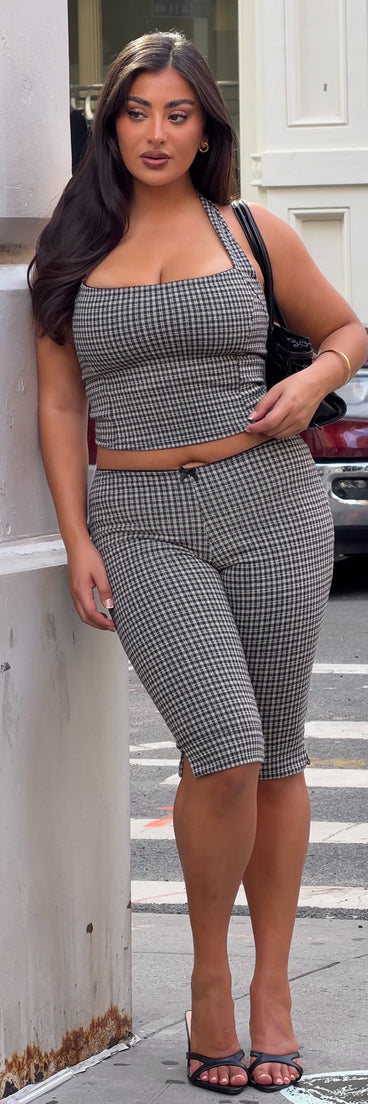 Checked Out Plaid Capri Pants