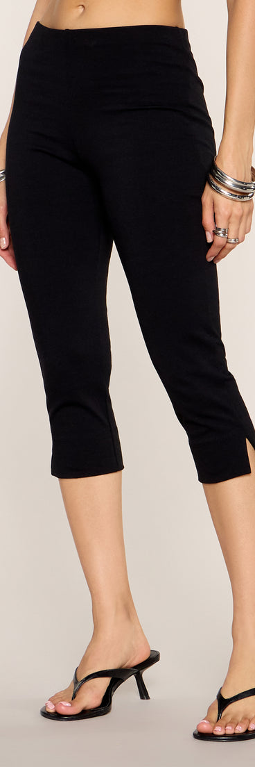 Cut It Short Mid Rise Ponte Capri Pants