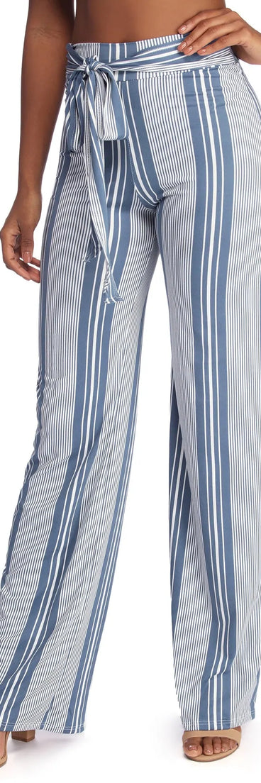 Tied To Stripes High Waist Pants