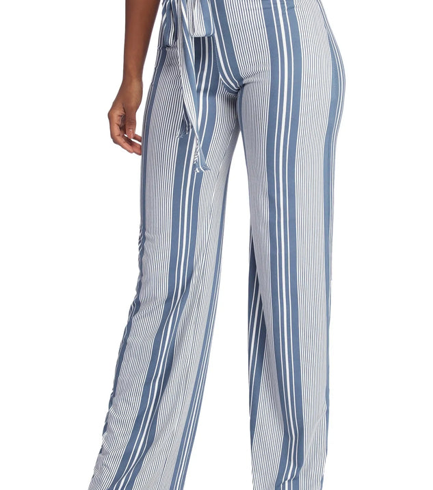 Tied To Stripes High Waist Pants