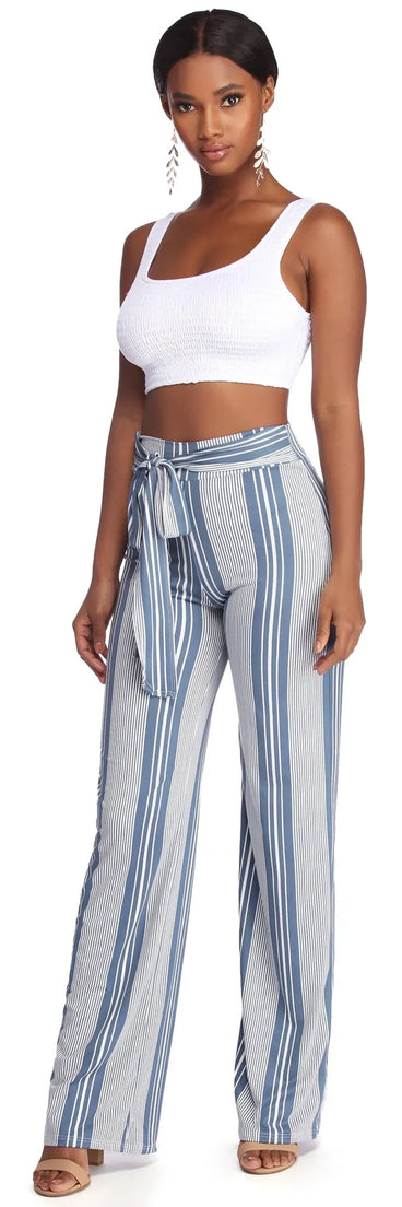 Tied To Stripes High Waist Pants