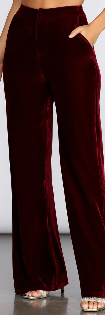 Velvet Glamour High Waist Pants