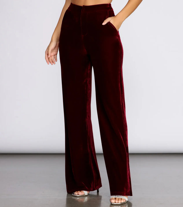 Velvet Glamour High Waist Pants