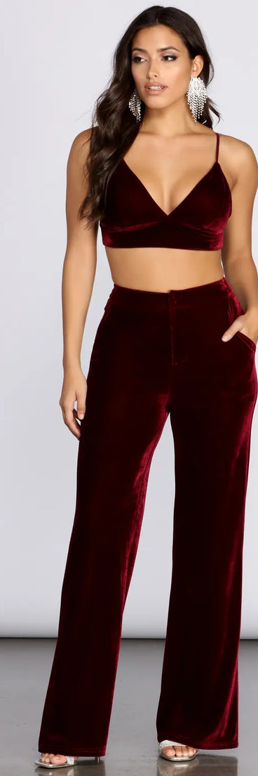 Velvet Glamour High Waist Pants