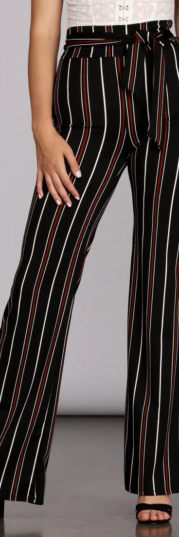 Stylin Striped High Waist Pants