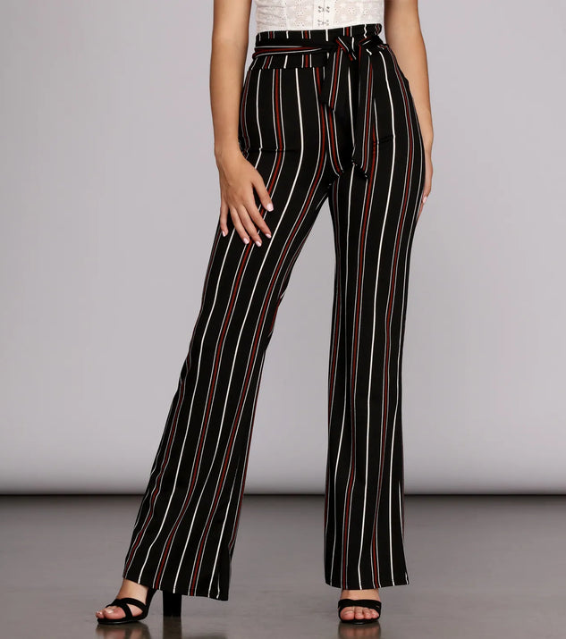 Stylin Striped High Waist Pants
