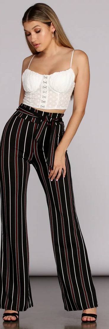 Stylin Striped High Waist Pants