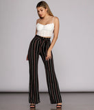 Stylin Striped High Waist Pants