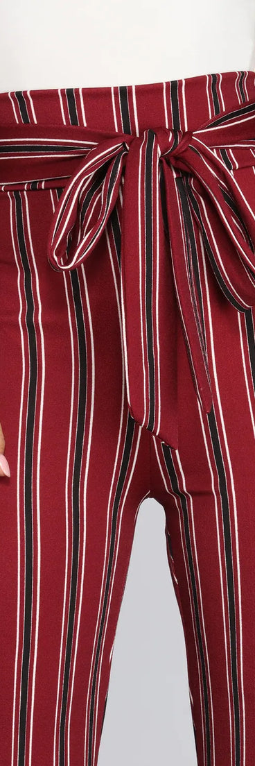 High Waist Striped Trousers