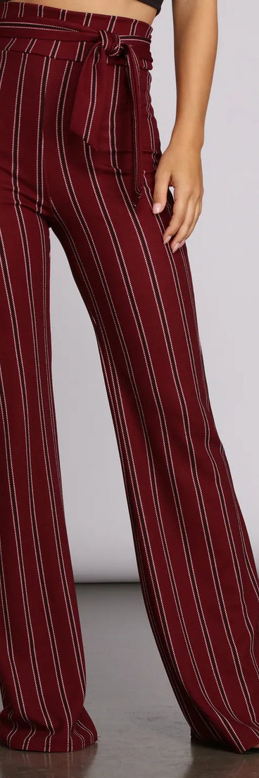 High Waist Striped Pants
