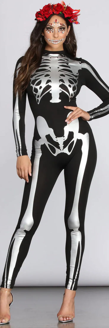 Bad To The Bone Metallic Catsuit