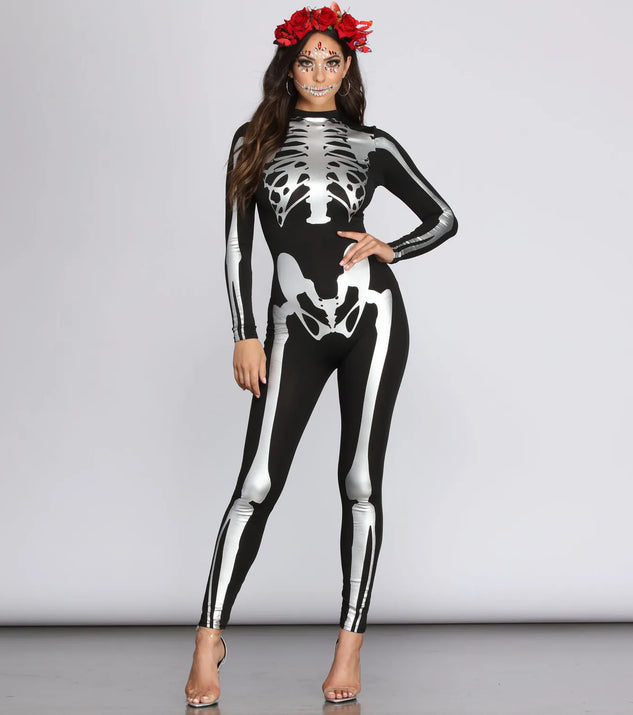 Bad To The Bone Metallic Catsuit