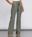 Chic Striped Tie Waist Pants