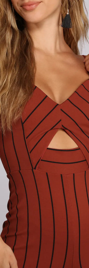 Zero In Keyhole Striped Jumpsuit