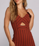 Zero In Keyhole Striped Jumpsuit