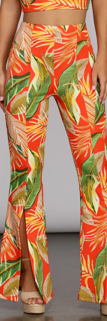 To Paradise Printed Flared Pants
