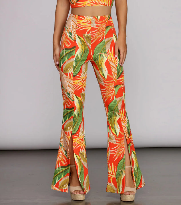 To Paradise Printed Flared Pants