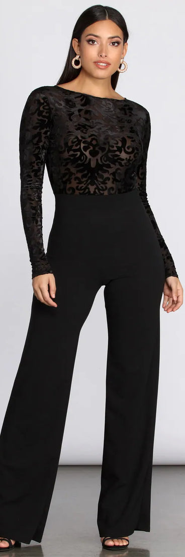 Mesh Burnout Jumpsuit