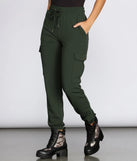 High Waist Knit Cargo Joggers