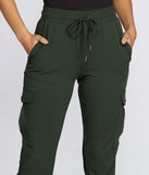High Waist Knit Cargo Joggers