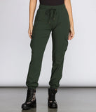High Waist Knit Cargo Joggers