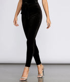 Tie Waist Velvet Skinny Pants