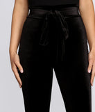 Tie Waist Velvet Skinny Pants