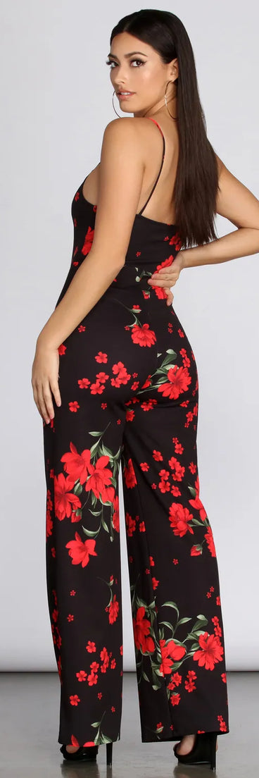Floral Feeling V Wire Jumpsuit