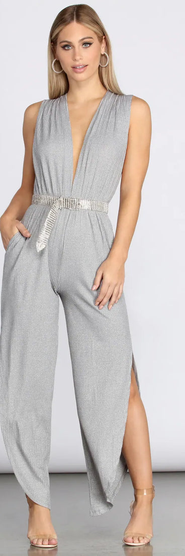Mesmerize In Metallic Jumpsuit