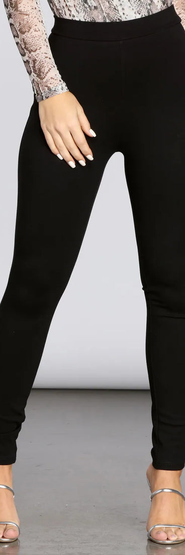 High Rise Stretch Ponte Pants
