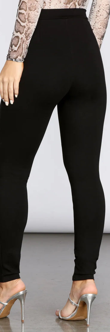 High Rise Stretch Ponte Pants