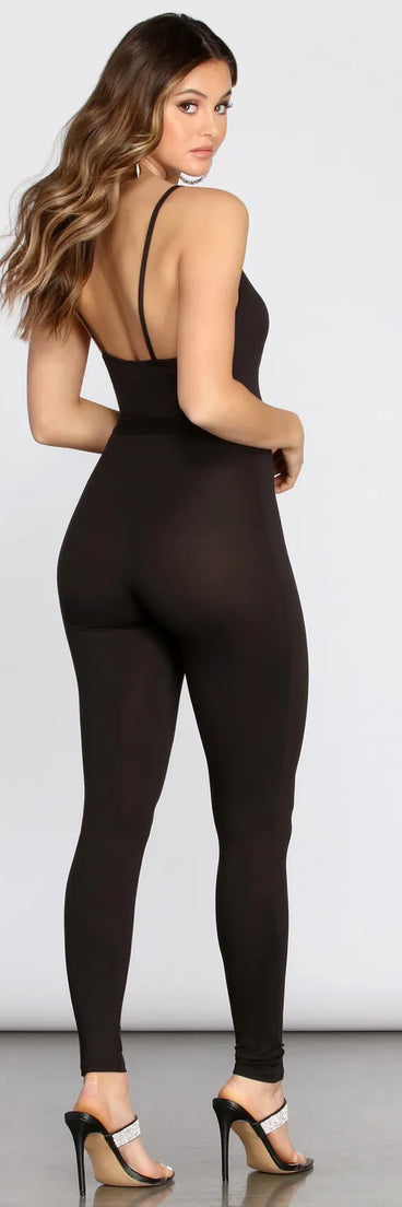 Surplice Tie Front Jumpsuit