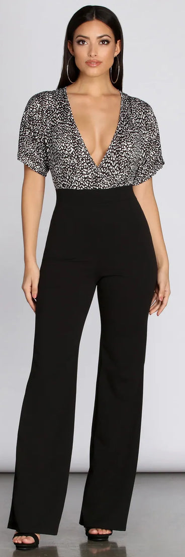 Spotted Leopard Top Jumpsuit