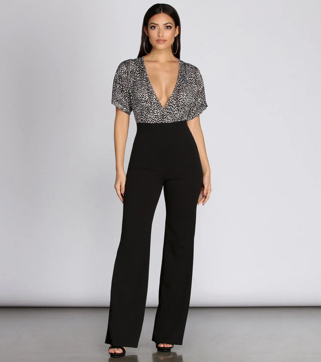 Spotted Leopard Top Jumpsuit