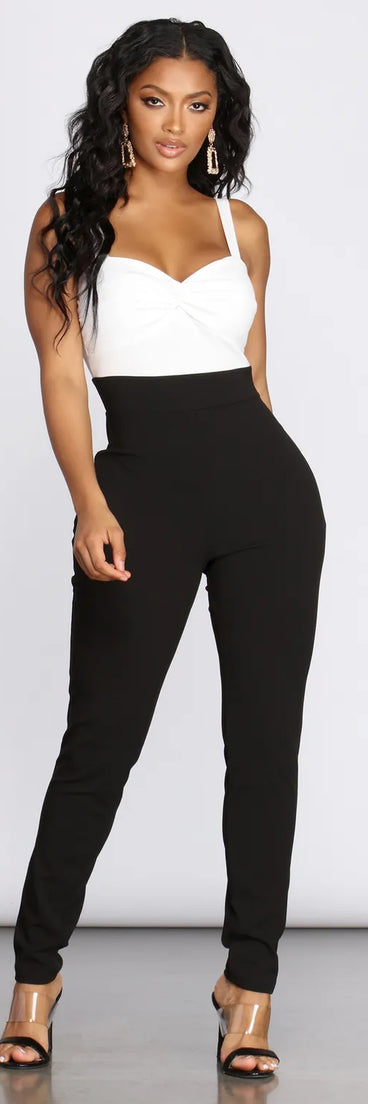 Classy Chic Twist Front Catsuit