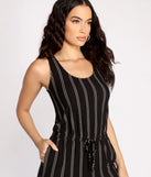 Stripe Decision Sleeveless Jumpsuit